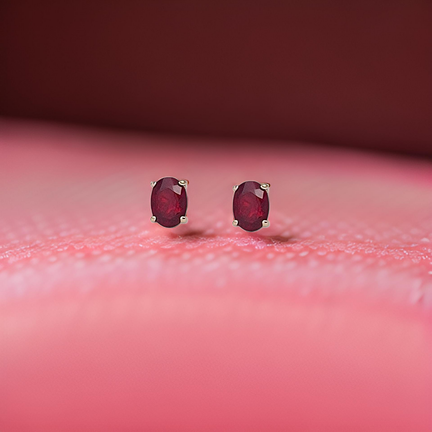 Natural Ruby Stud Earrings 14k Yellow Gold 2 TCW Certified $1,290 311044