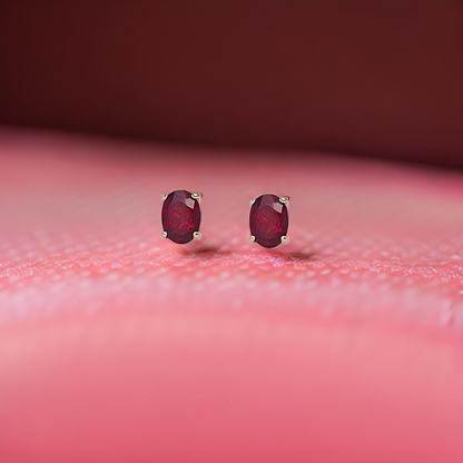 Natural Ruby Stud Earrings 14k Yellow Gold 2 TCW Certified $1,290 311044