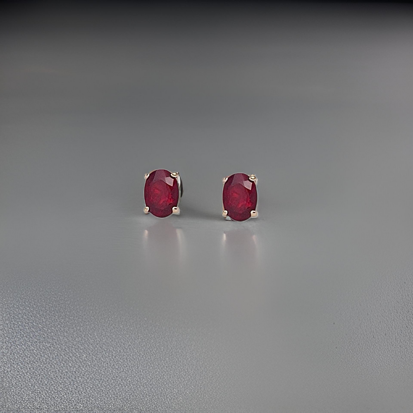Natural Ruby Stud Earrings 14k Yellow Gold 2 TCW Certified $1,290 311044