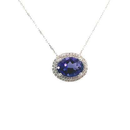 Natural Tanzanite Diamond Necklace 17" 14k Gold 12.49 TCW Certified $5,950 308486