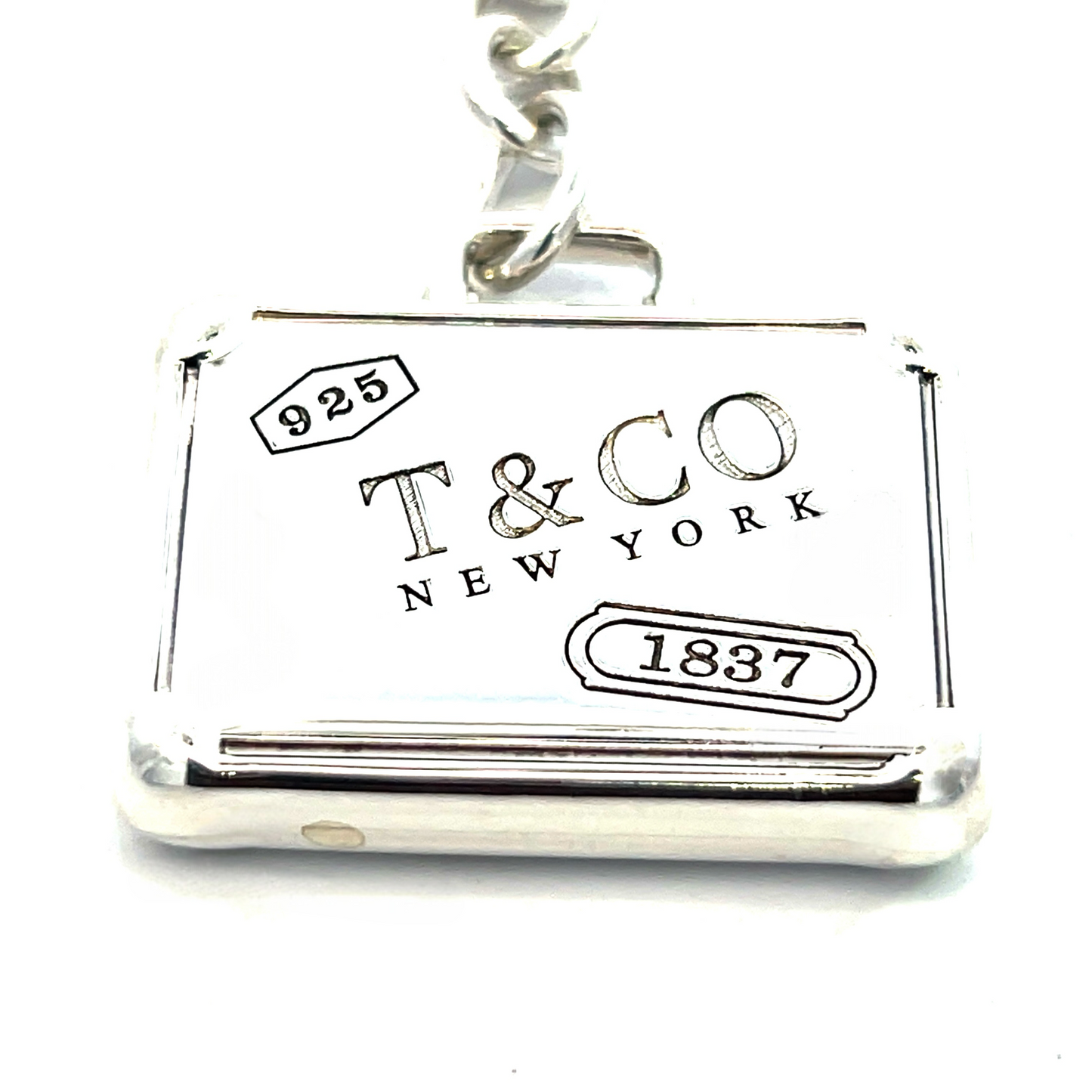 Tiffany & Co Estate Very Rare "1837" Briefcase Keychain Sterling Silver TIF770