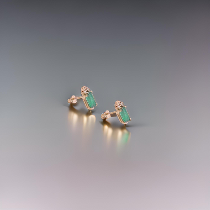 Natural Emerald Diamond Earrings 14k Yellow Gold 1.69 TCW Certified $2,950 121255