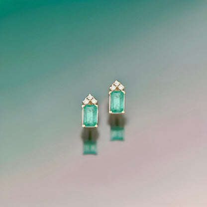 Natural Emerald Diamond Earrings 14k Yellow Gold 1.69 TCW Certified $2,950 121255