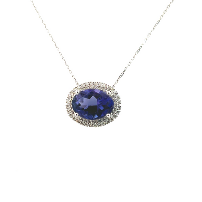 Natural Tanzanite Diamond Necklace 17" 14k Gold 12.49 TCW Certified $5,950 308486