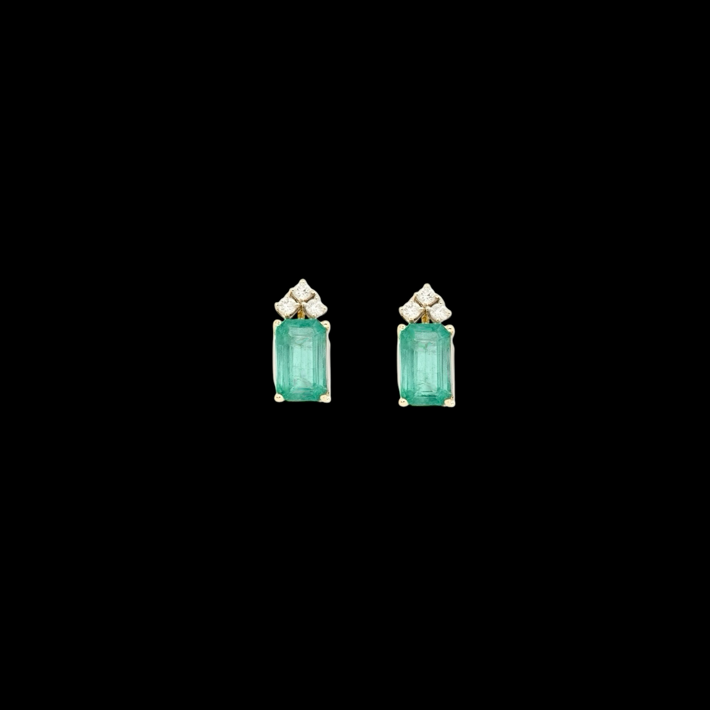 Natural Emerald Diamond Earrings 14k Yellow Gold 1.69 TCW Certified $2,950 121255