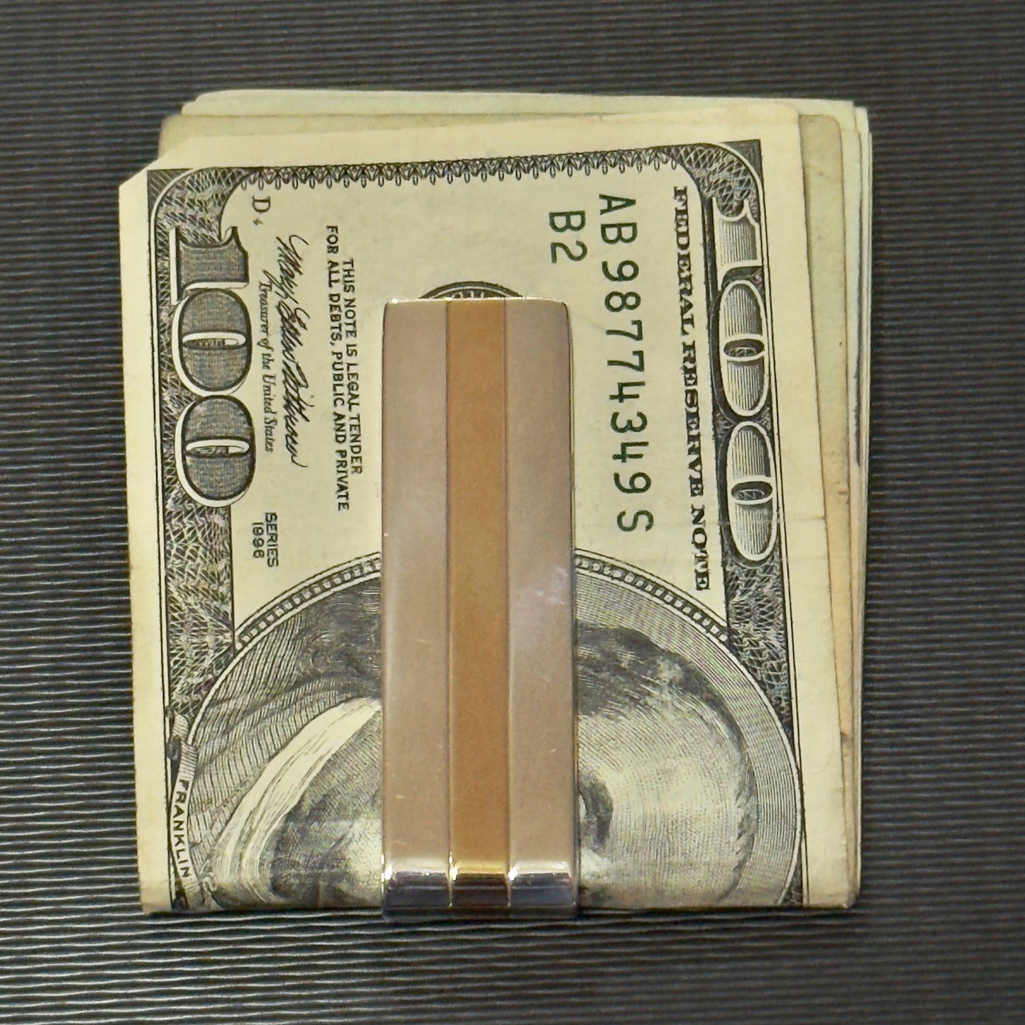 Tiffany & Co Money Clip 18 KT Gold + Sterling Silver Estate TIF912