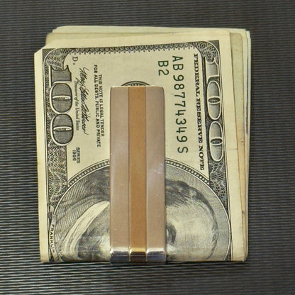 Tiffany & Co Money Clip 18 KT Gold + Sterling Silver Estate TIF912