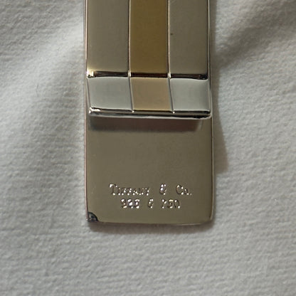 Tiffany & Co Money Clip 18 KT Gold + Sterling Silver Estate TIF912