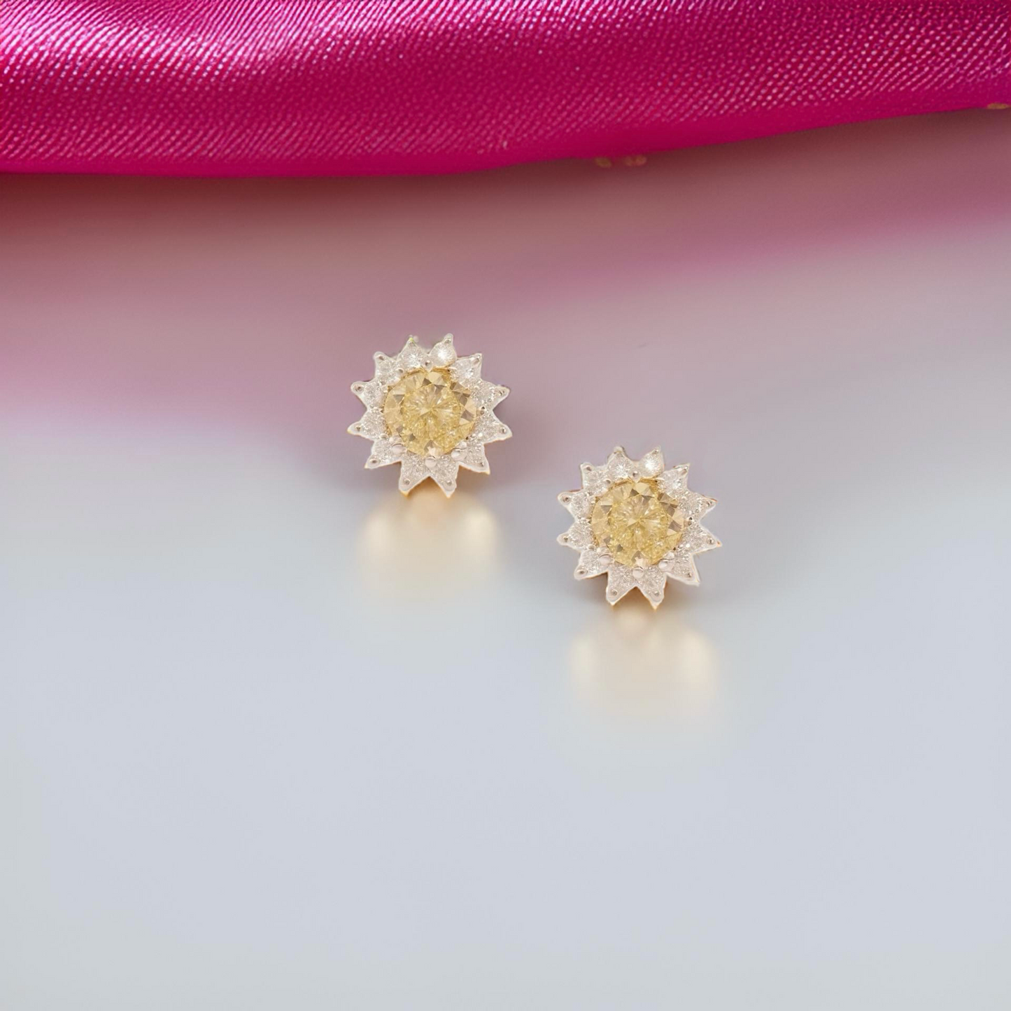 Natural Sapphire Diamond Stud Earrings 14k Yellow Gold 2 TCW Certified $4,975 211887