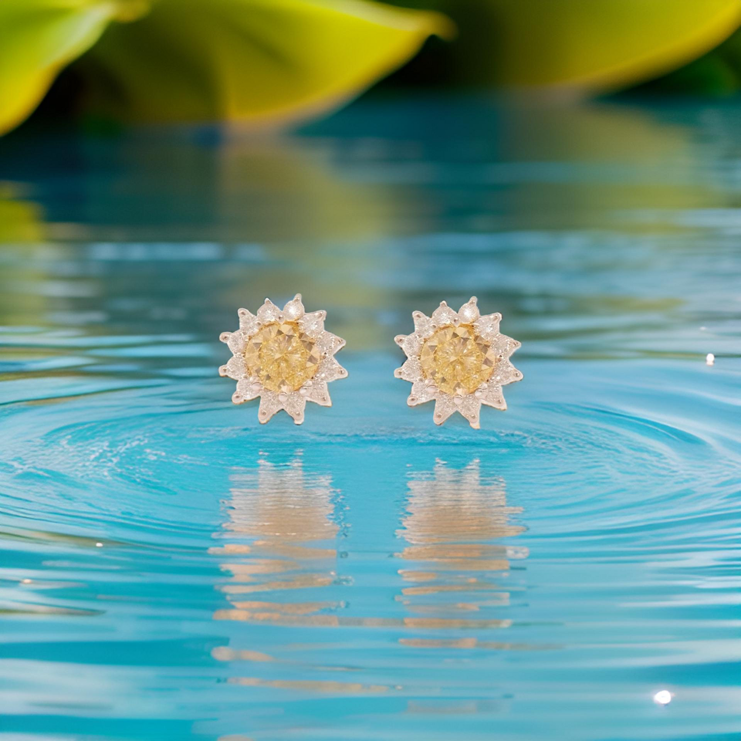 Natural Sapphire Diamond Stud Earrings 14k Yellow Gold 2 TCW Certified $4,975 211887