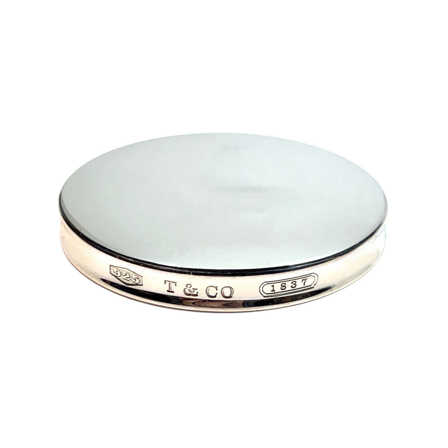 Tiffany & Co Estate "1837" Compact Powder Mirror Sterling Silver TIF774