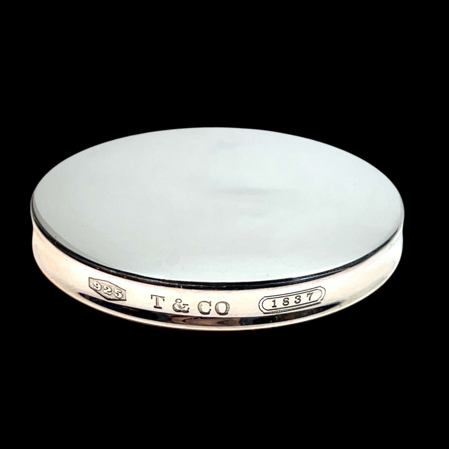 Tiffany & Co Estate "1837" Compact Powder Mirror Sterling Silver TIF774