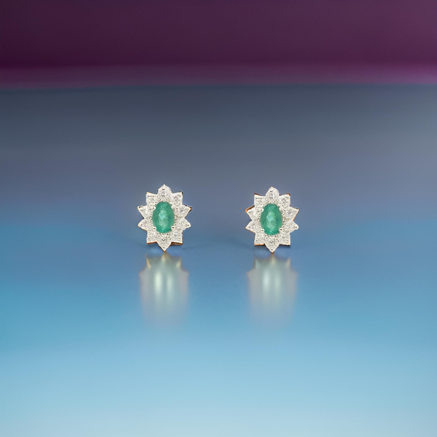 Natural Emerald Diamond Earrings 14k White Gold 2.4 TCW Certified $4,950 219218