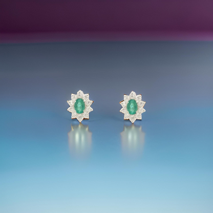 Natural Emerald Diamond Earrings 14k White Gold 2.4 TCW Certified $4,950 219218