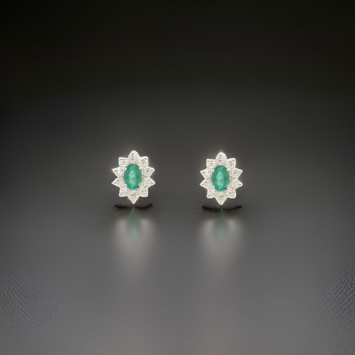 Natural Emerald Diamond Earrings 14k White Gold 2.4 TCW Certified $4,950 219218