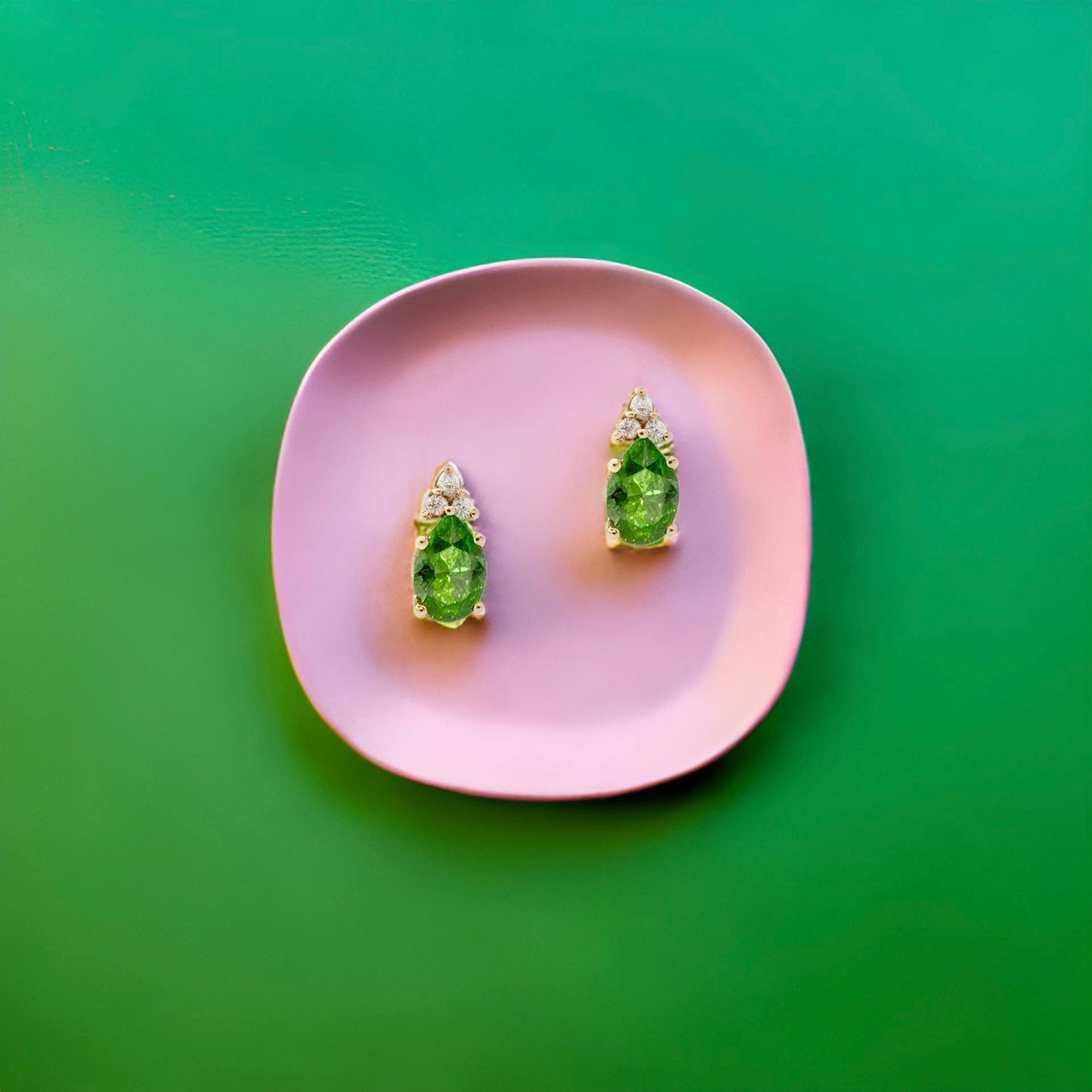Natural Tourmaline Diamond Earrings 14k Gold 1.87 TCW Certified $2,950 210760