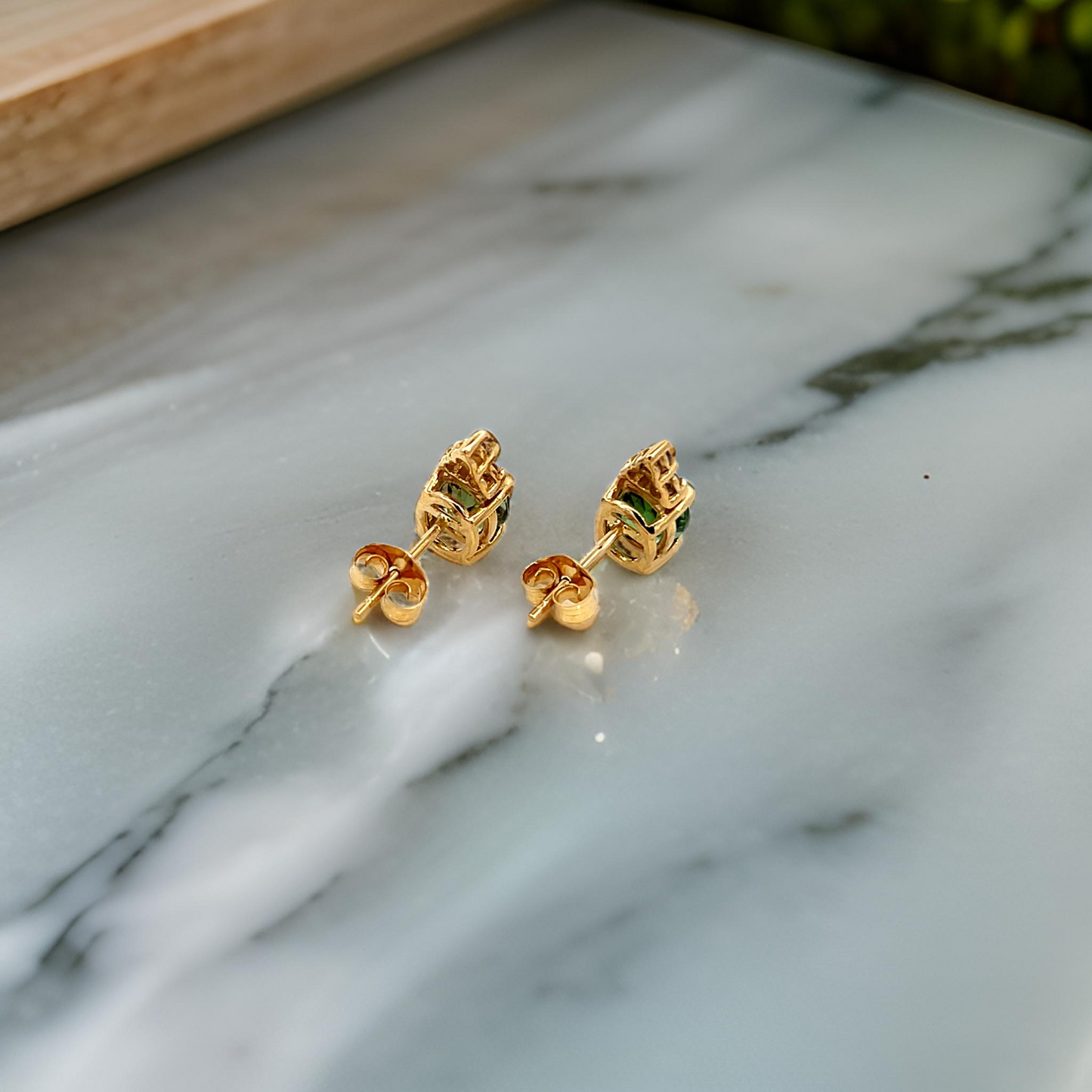 Natural Tourmaline Diamond Earrings 14k Gold 1.87 TCW Certified $2,950 210760