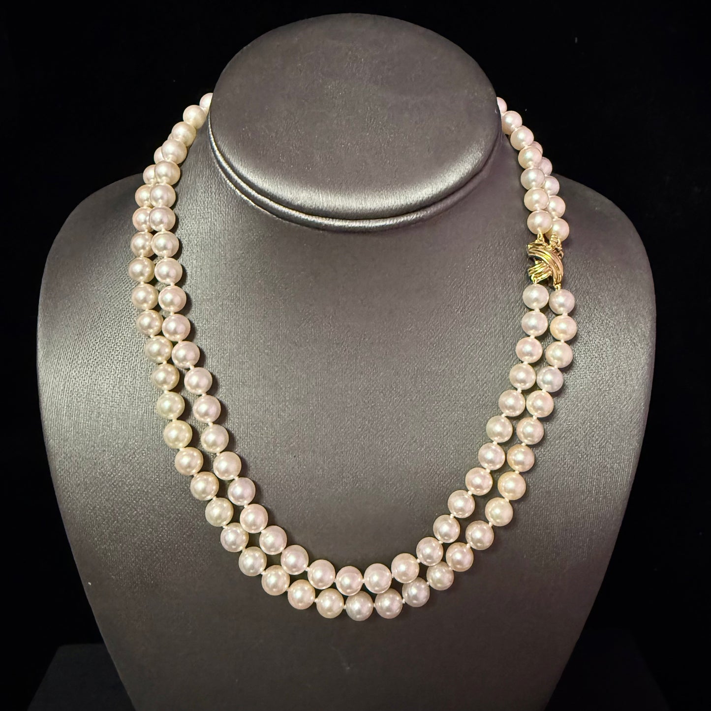 Tiffany & Co Akoya Pearl Signature X Necklace 16" 7.16 mm Estate Certified $13,975 502911