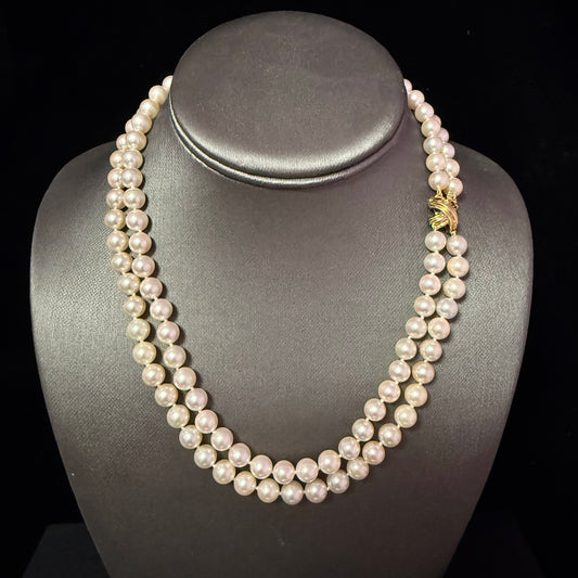 Tiffany & Co Akoya Pearl Signature X Necklace 16" 7.16 mm Estate Certified $13,975 502911