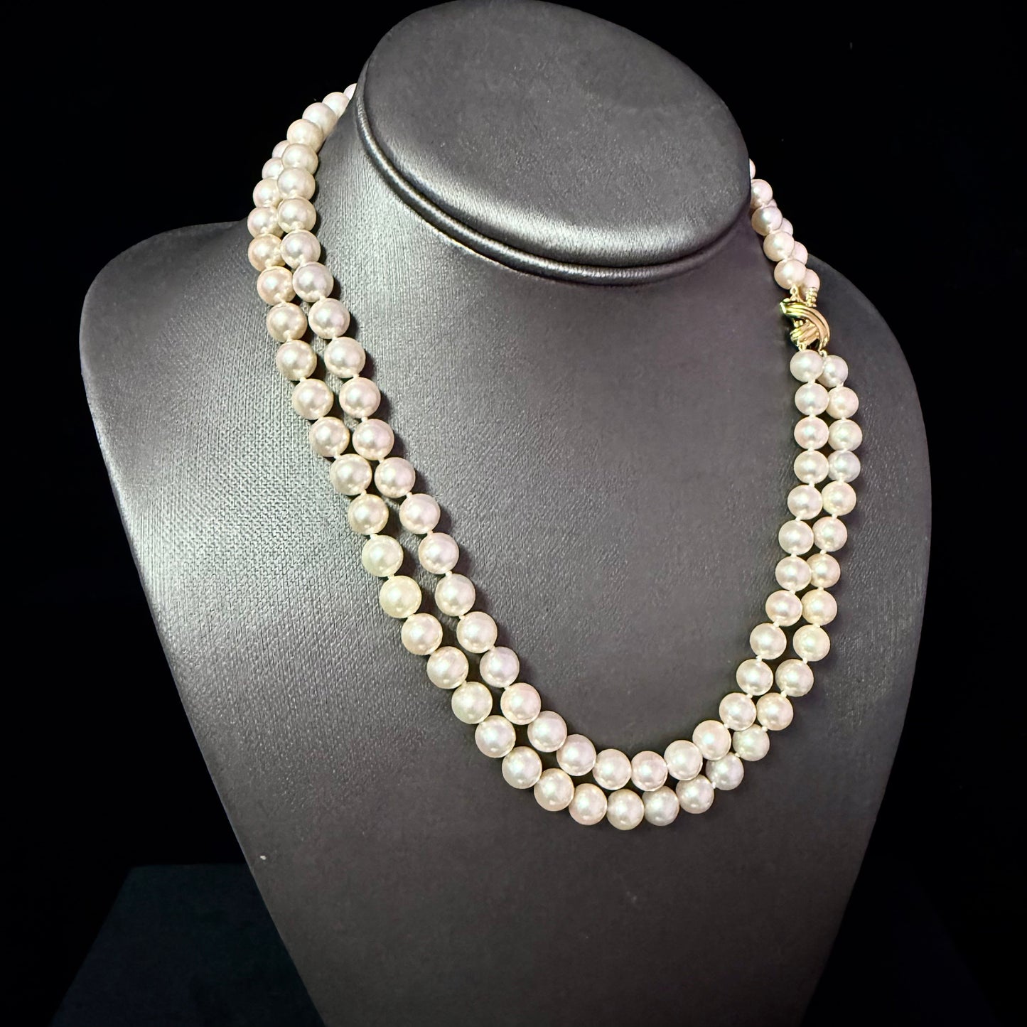 Tiffany & Co Akoya Pearl Signature X Necklace 16" 7.16 mm Estate Certified $13,975 502911