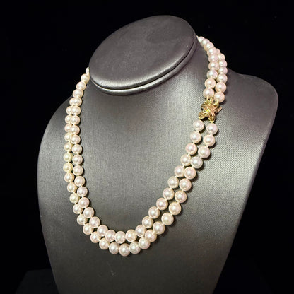 Tiffany & Co Akoya Pearl Signature X Necklace 16" 7.16 mm Estate Certified $13,975 502911