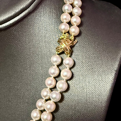Tiffany & Co Akoya Pearl Signature X Necklace 16" 7.16 mm Estate Certified $13,975 502911