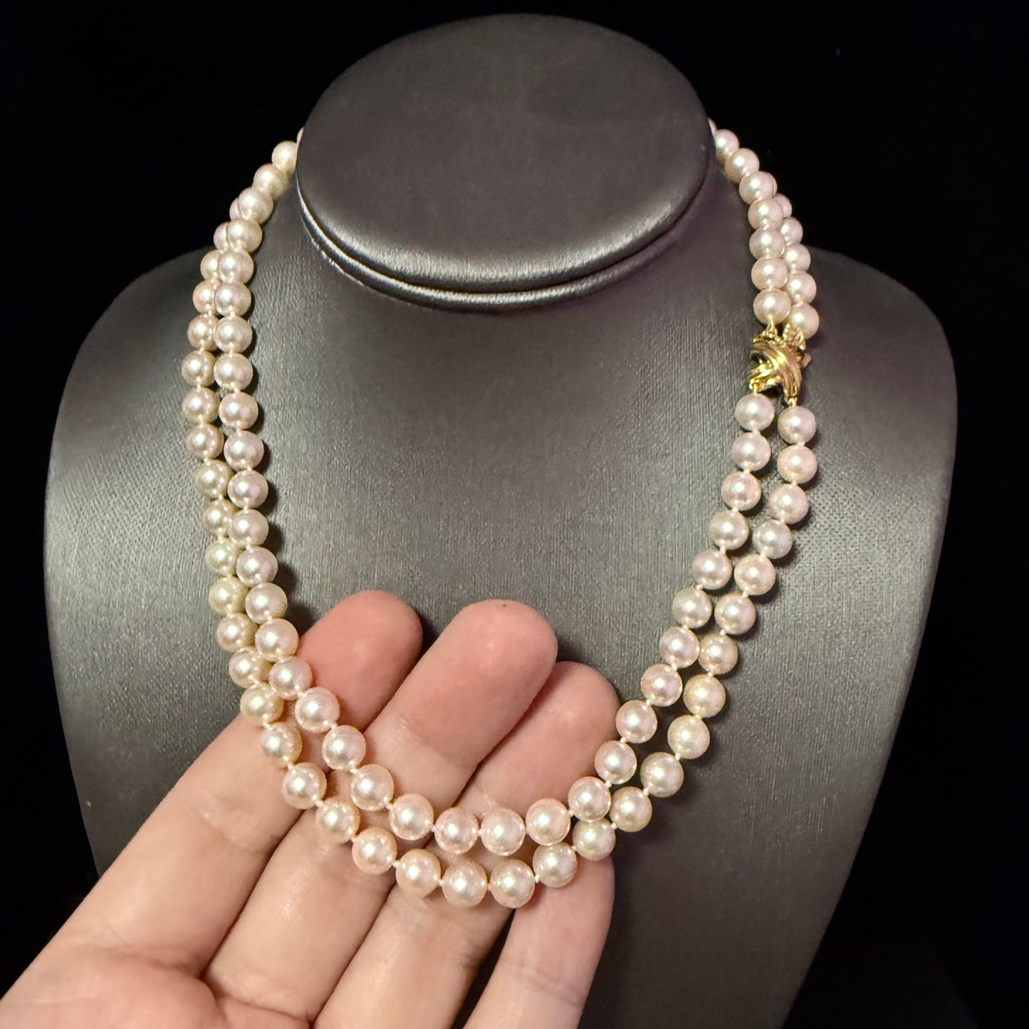 Tiffany & Co Akoya Pearl Signature X Necklace 16" 7.16 mm Estate Certified $13,975 502911