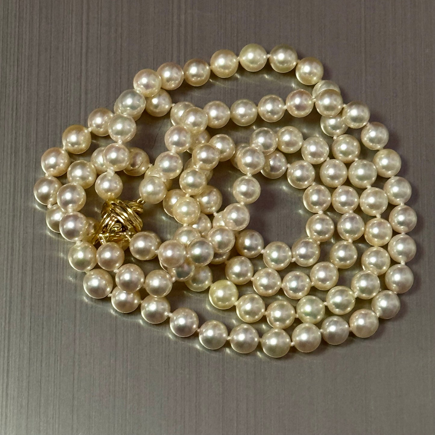Tiffany & Co Akoya Pearl Signature X Necklace 16" 7.16 mm Estate Certified $13,975 502911