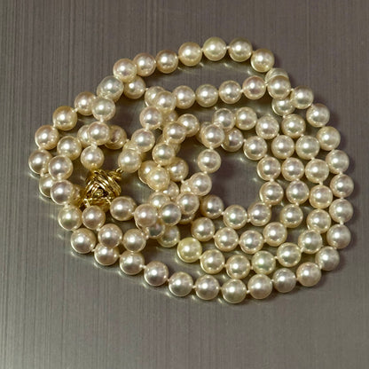 Tiffany & Co Akoya Pearl Signature X Necklace 16" 7.16 mm Estate Certified $13,975 502911