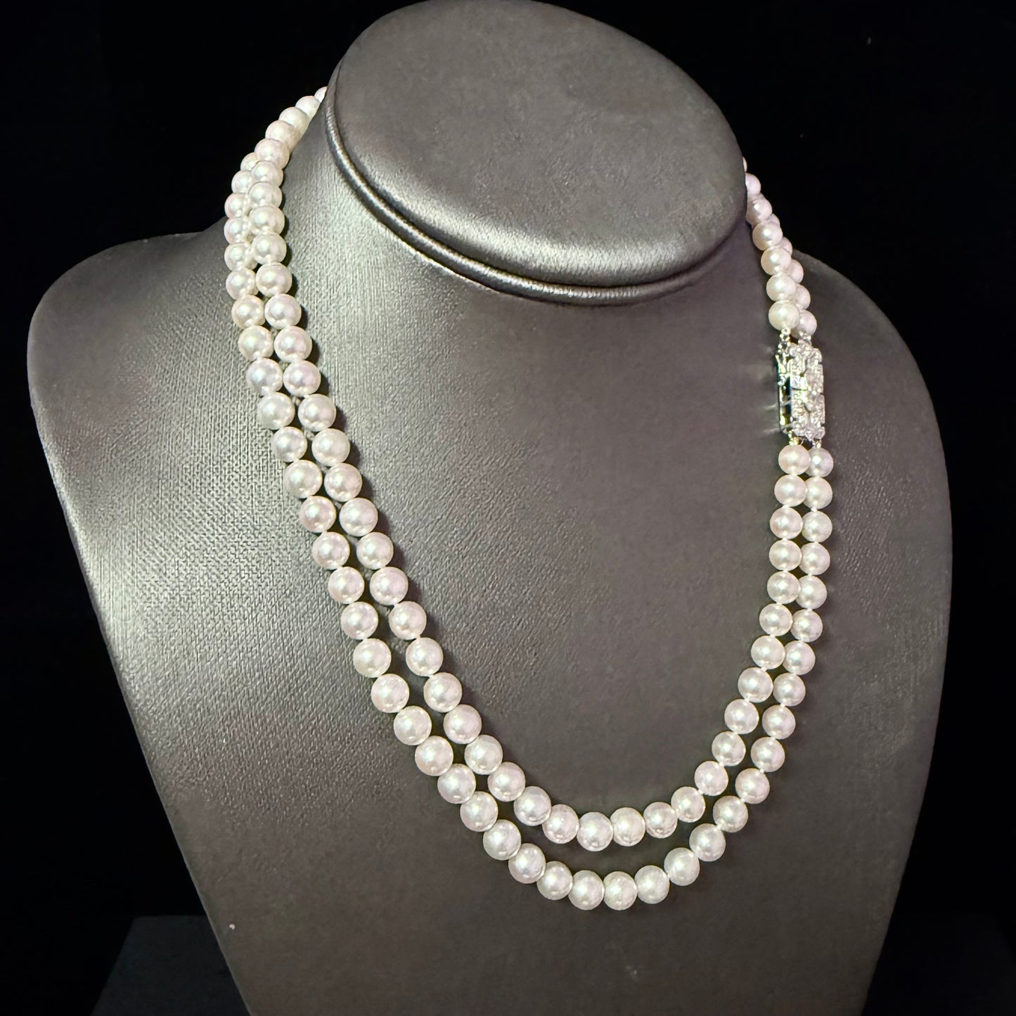 Akoya Pearl Diamond Necklace 17" 6.09 mm 14k Gold Estate Certified $6,450 502912