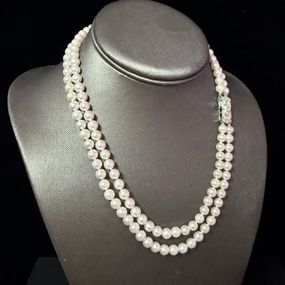 Akoya Pearl Diamond Necklace 17" 6.09 mm 14k Gold Estate Certified $6,450 502912