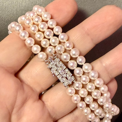 Akoya Pearl Diamond Necklace 17" 6.09 mm 14k Gold Estate Certified $6,450 502912