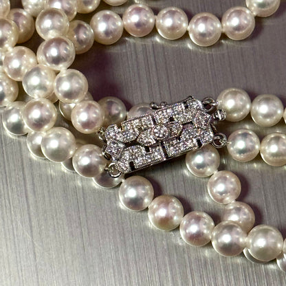 Akoya Pearl Diamond Necklace 17" 6.09 mm 14k Gold Estate Certified $6,450 502912