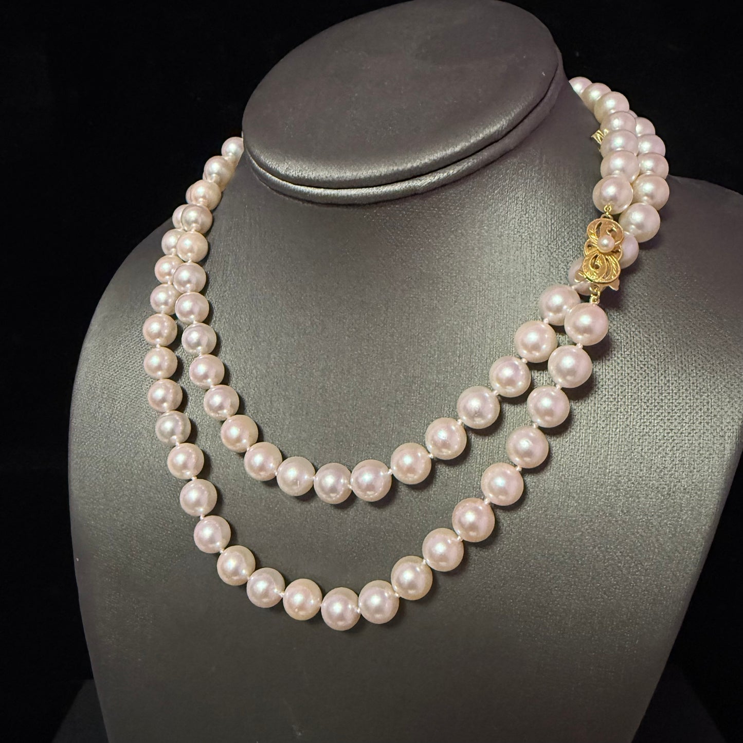 Mikimoto Akoya Pearl Necklace 33.5" 9 mm 18k Gold Estate Certified $19,410 M19410