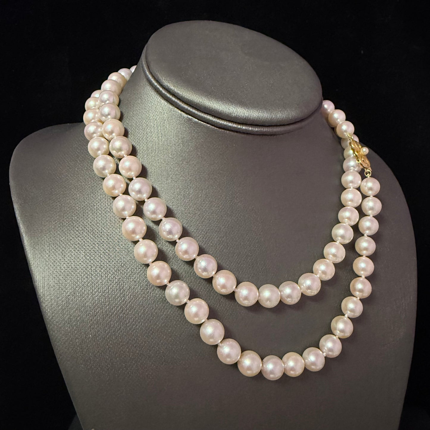 Mikimoto Akoya Pearl Necklace 33.5" 9 mm 18k Gold Estate Certified $19,410 M19410