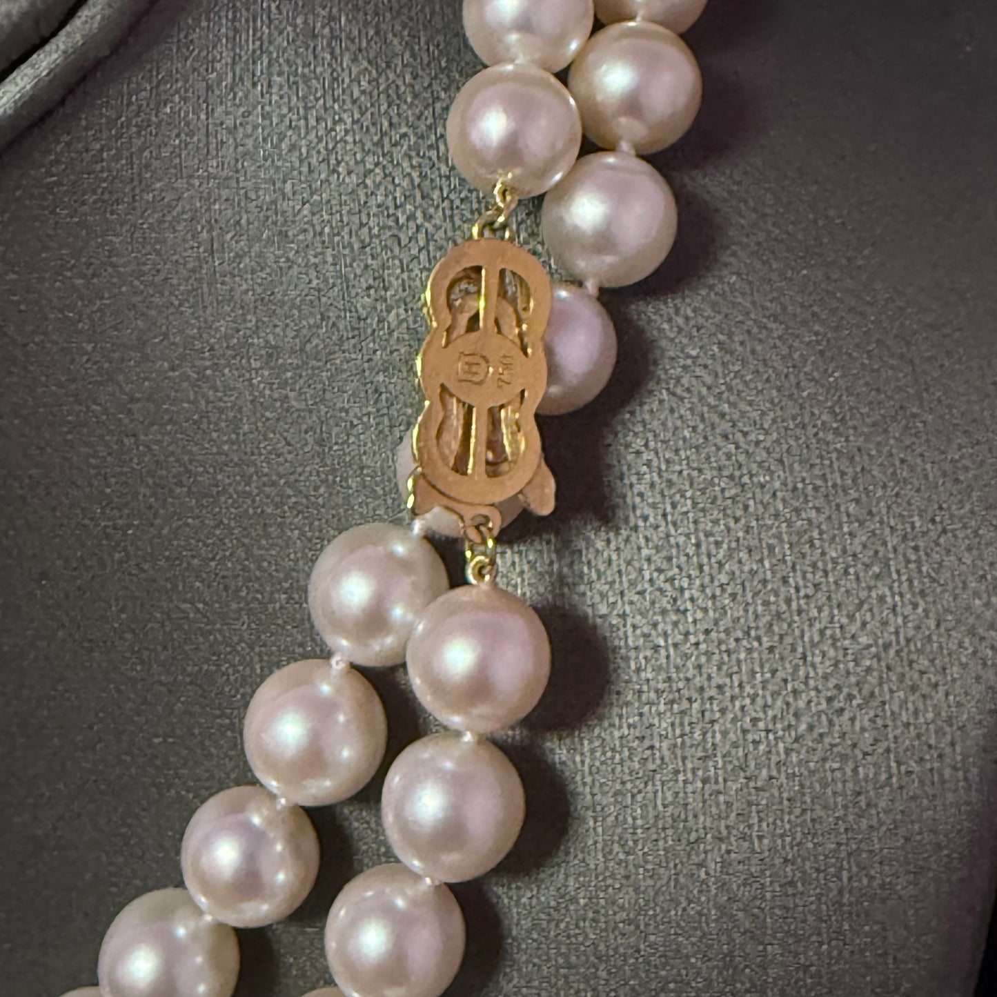 Mikimoto Akoya Pearl Necklace 33.5" 9 mm 18k Gold Estate Certified $19,410 M19410