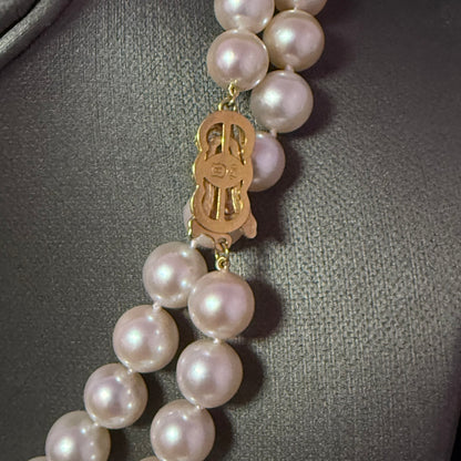 Mikimoto Akoya Pearl Necklace 33.5" 9 mm 18k Gold Estate Certified $19,410 M19410