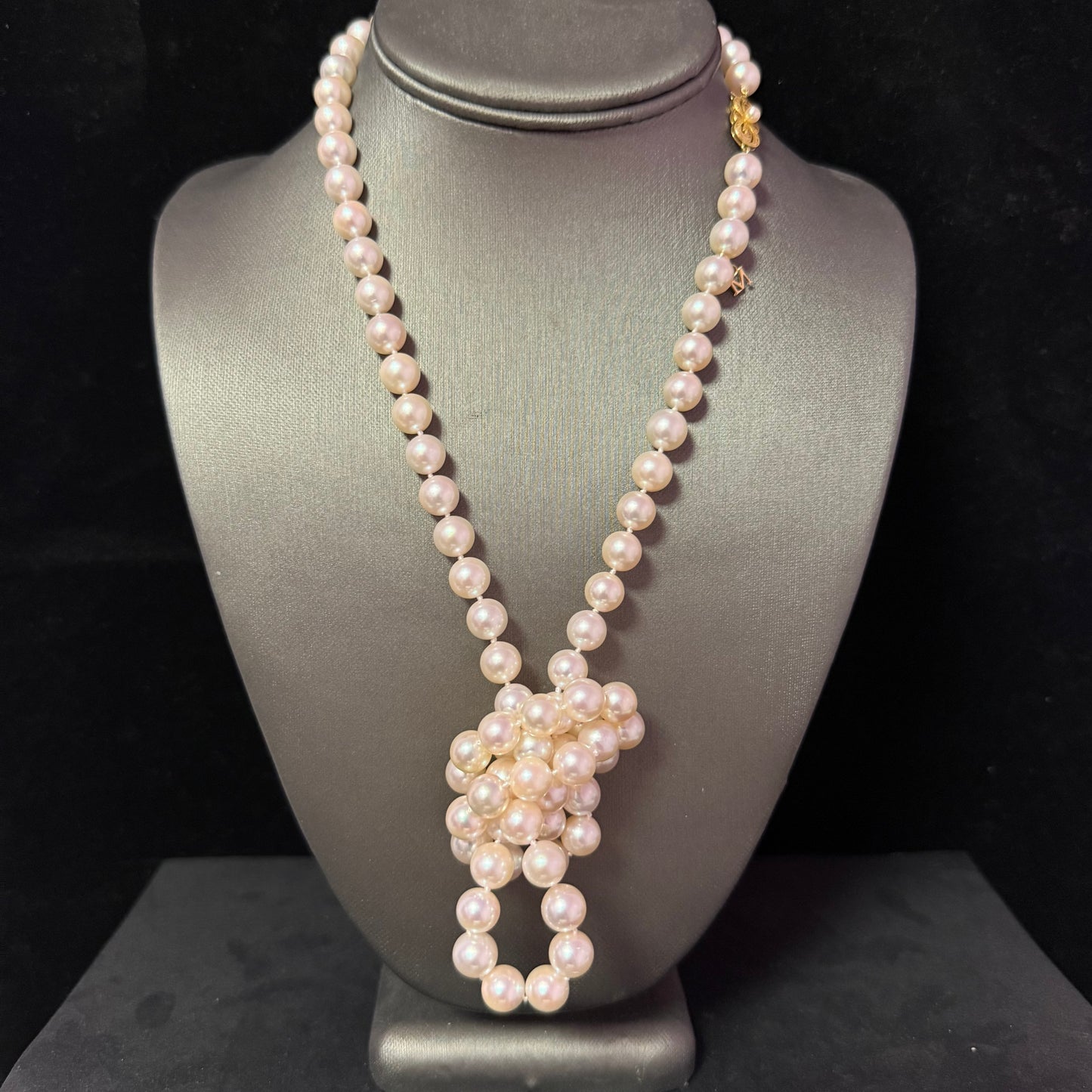 Mikimoto Akoya Pearl Necklace 33.5" 9 mm 18k Gold Estate Certified $19,410 M19410