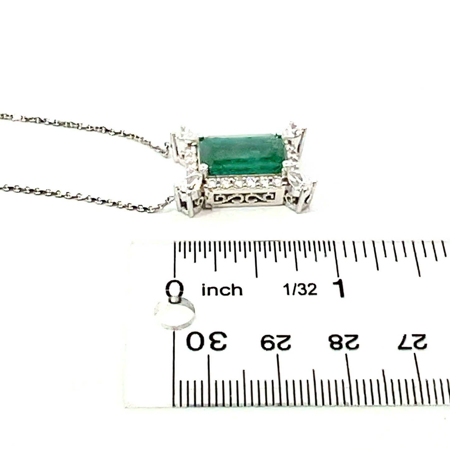 Natural Emerald Diamond Necklace 18" 14k Gold 6.04 TCW Certified $14,950 310645