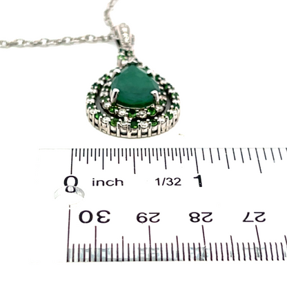 Natural Emerald Diamond Necklace 18" 14k Gold 5.6 TCW Certified $6,950 301451