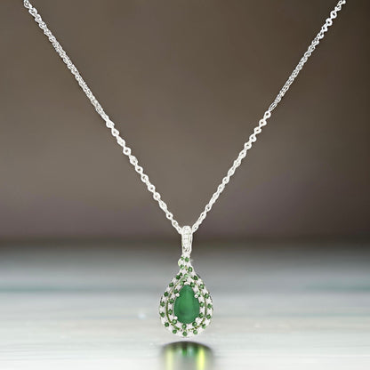 Natural Emerald Diamond Necklace 18" 14k Gold 5.6 TCW Certified $6,950 301451