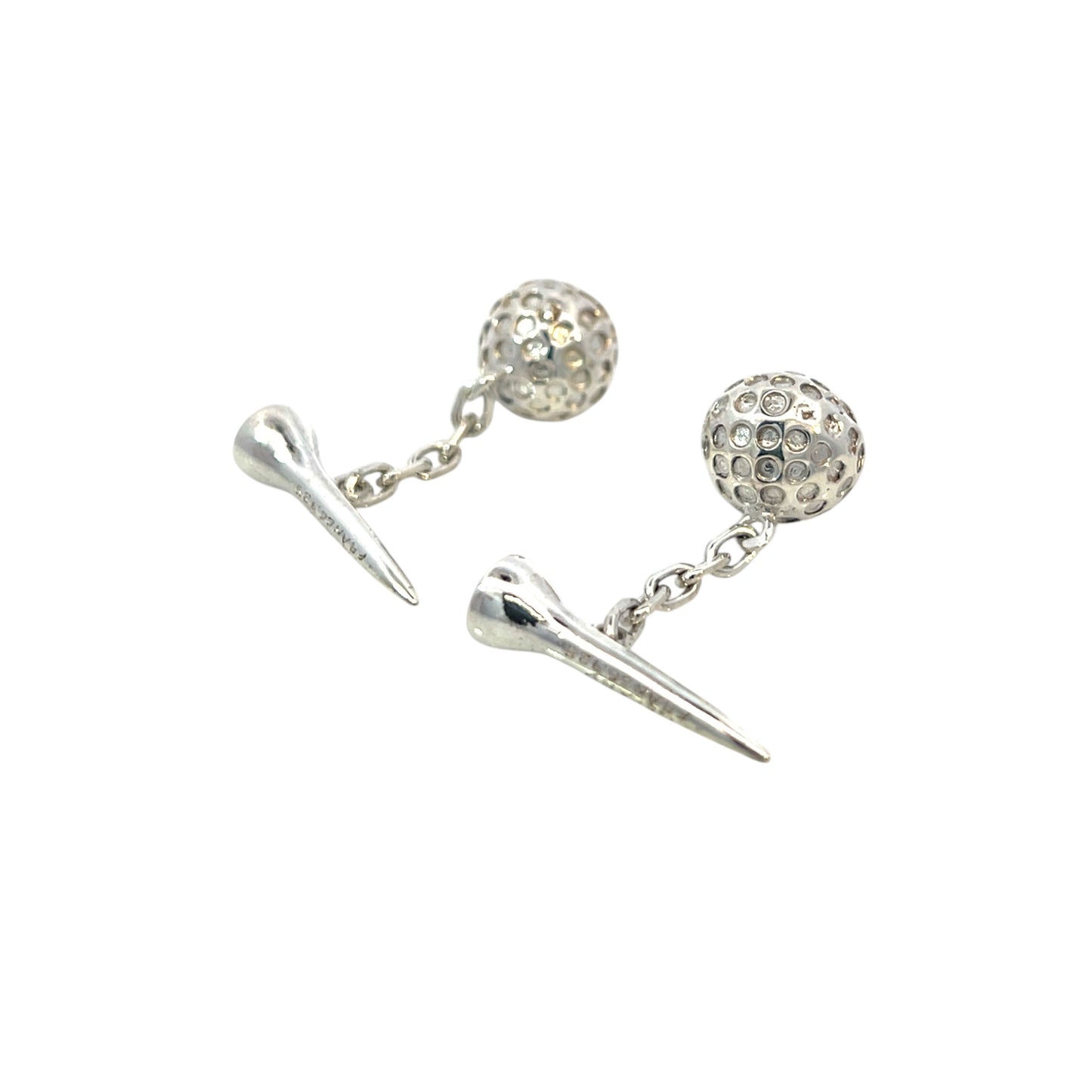 Tiffany & Co Estate Golf Ball Cufflinks Sterling Silver 15.39 Grams TIF777