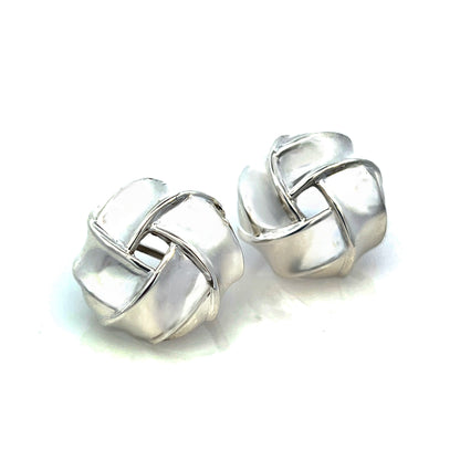 Tiffany & Co Estate Large Love Knot Earrings Sterling Silver TIF785