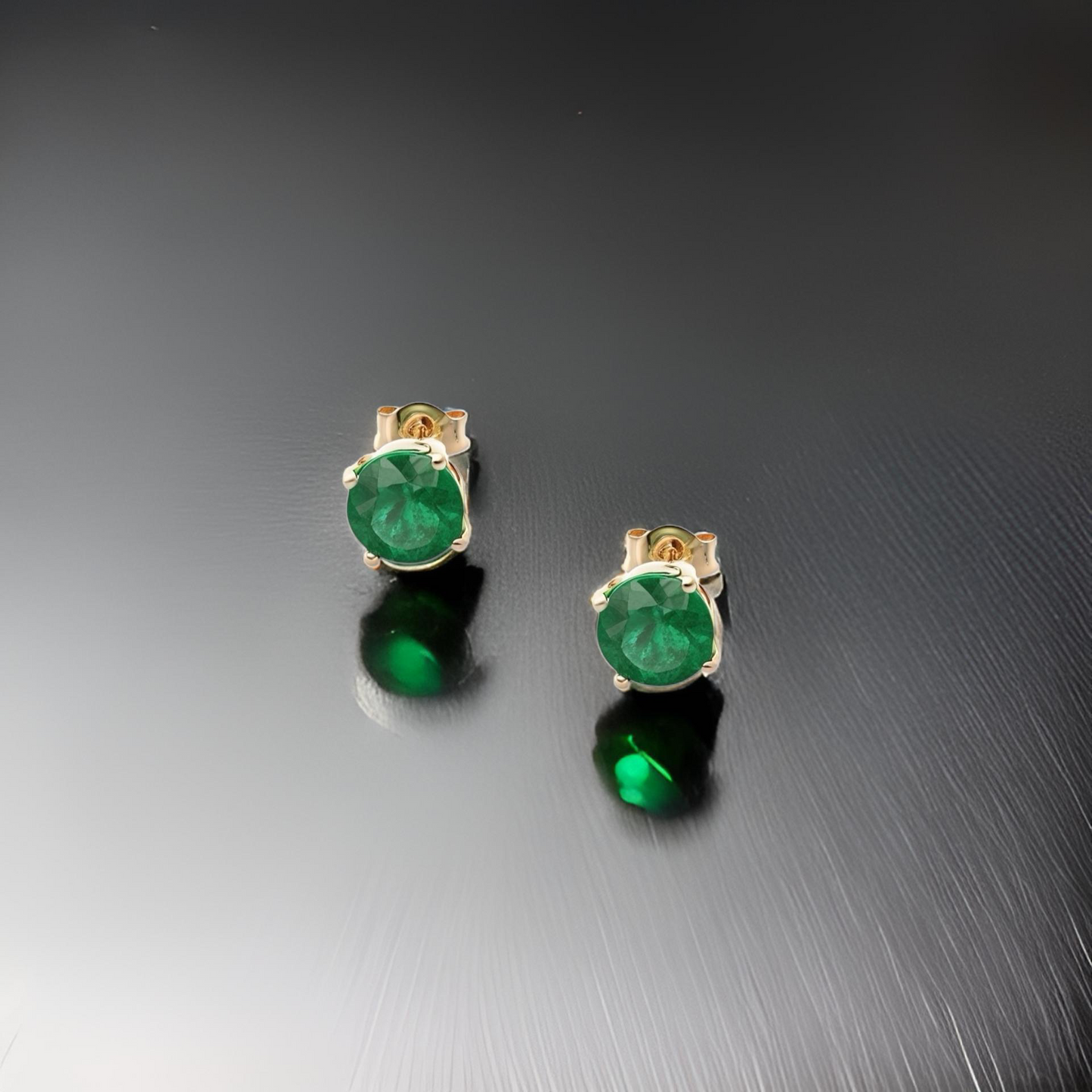 Natural Emerald Stud Earrings 14k Yellow Gold 1.95 TCW Certified $3,590 210742