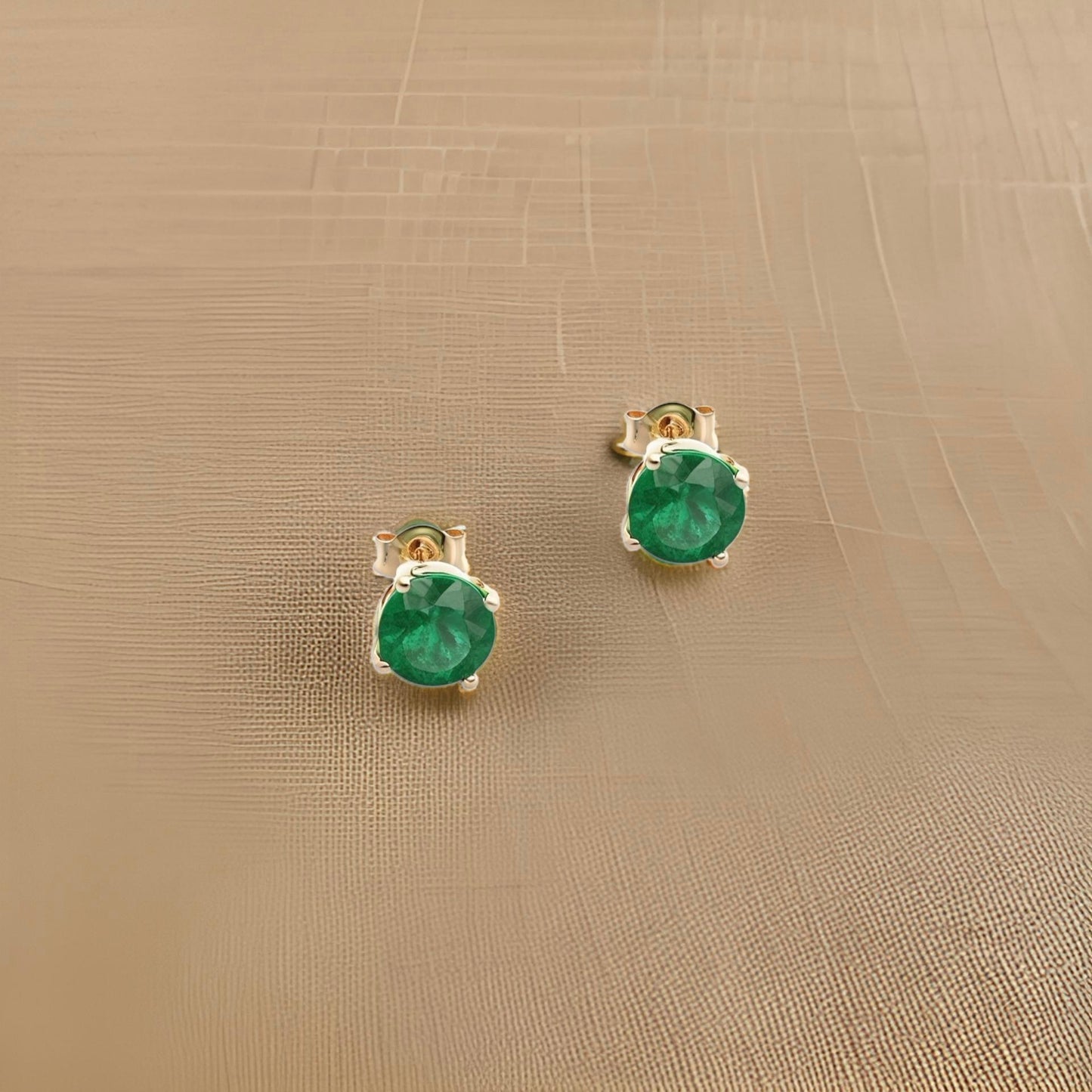 Natural Emerald Stud Earrings 14k Yellow Gold 1.95 TCW Certified $3,590 210742