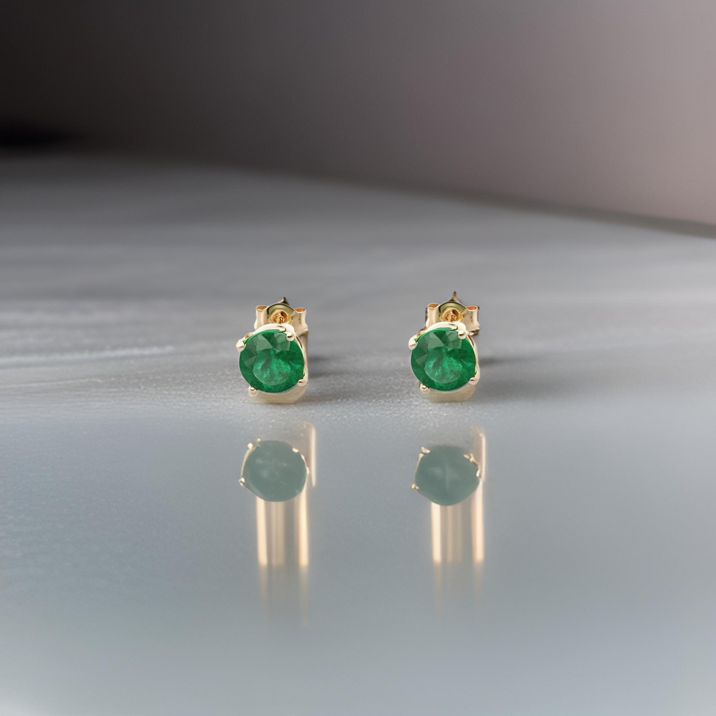 Natural Emerald Stud Earrings 14k Yellow Gold 1.95 TCW Certified $3,590 210742