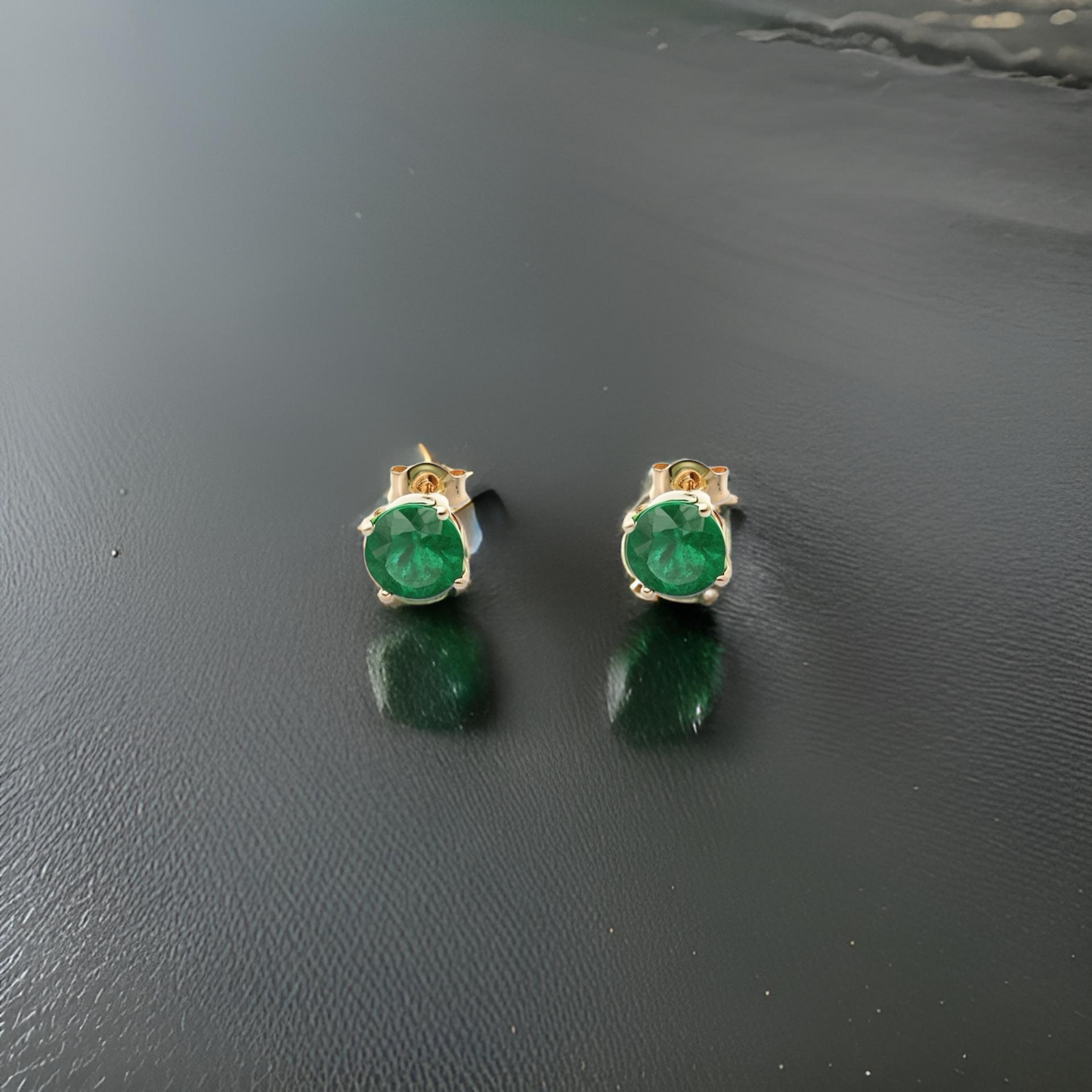 Natural Emerald Stud Earrings 14k Yellow Gold 1.95 TCW Certified $3,590 210742