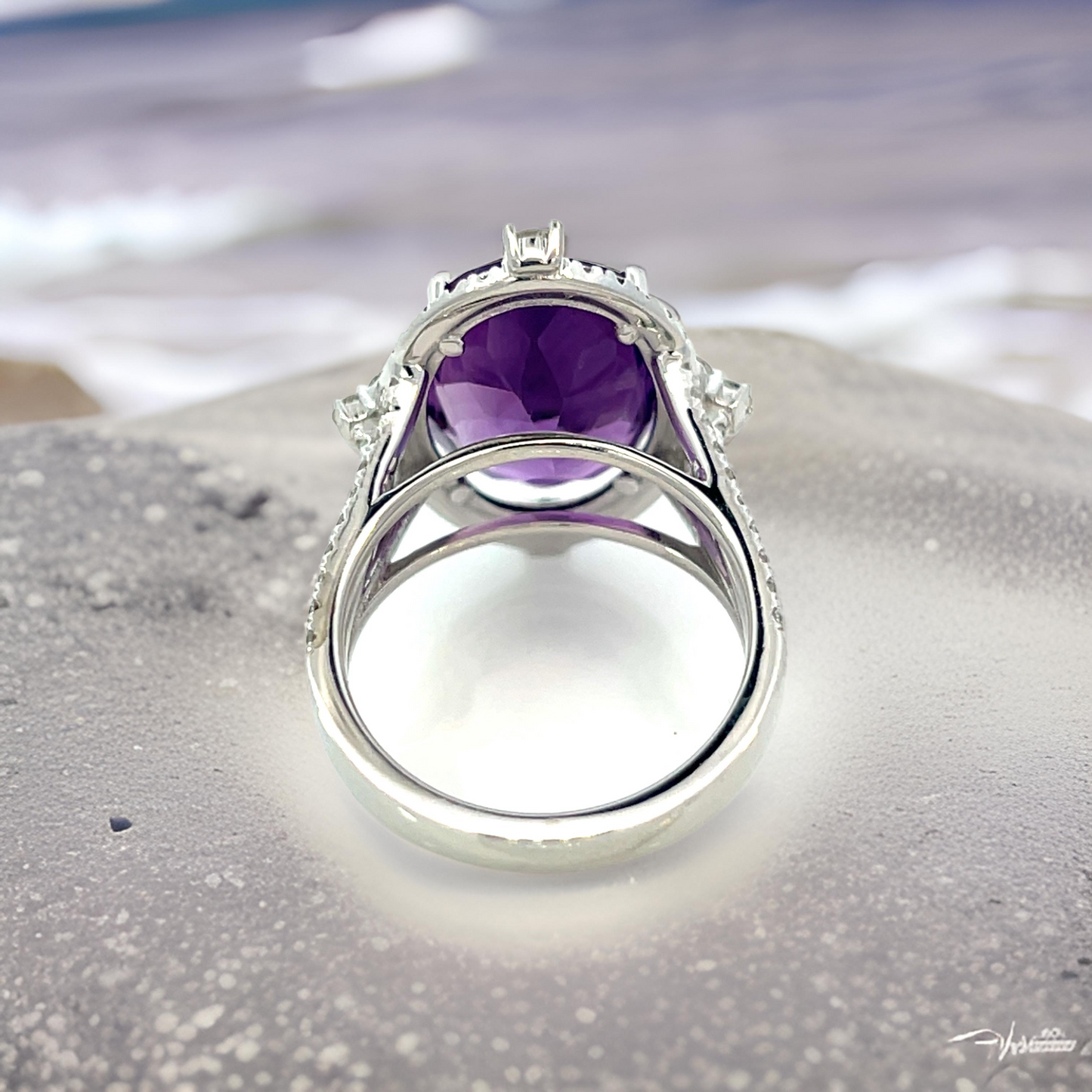 Natural Amethyst Diamond Ring Size 6.5, 14k Gold 8.83 TCW Certified $4,950 409157