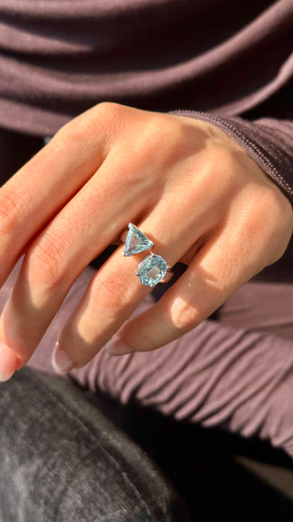 Natural Aquamarine Ring Size 6.5 14k Gold 3.77 TCW Certified $4,950 508788