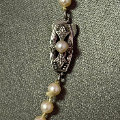 Mikimoto Akoya Pearl Necklace 17.5" 8.27 mm Silver Clasp Estate M450